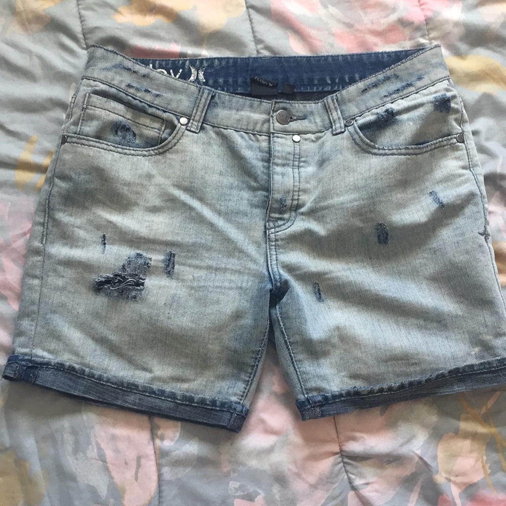 Light blue ripped shorts